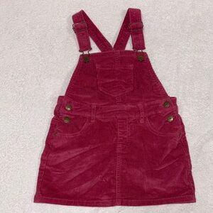 Jamie Kay Raspberry Corduroy jumper bib Dress girls size 7